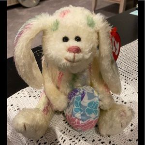 Vintage Easter-themed TY Beanie baby named Georgia